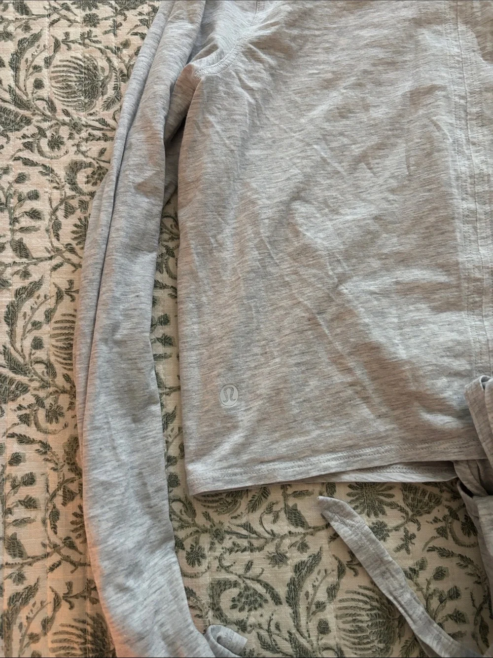 lululemon athletica Light Gray Long-Sleeve Tie-Front Top